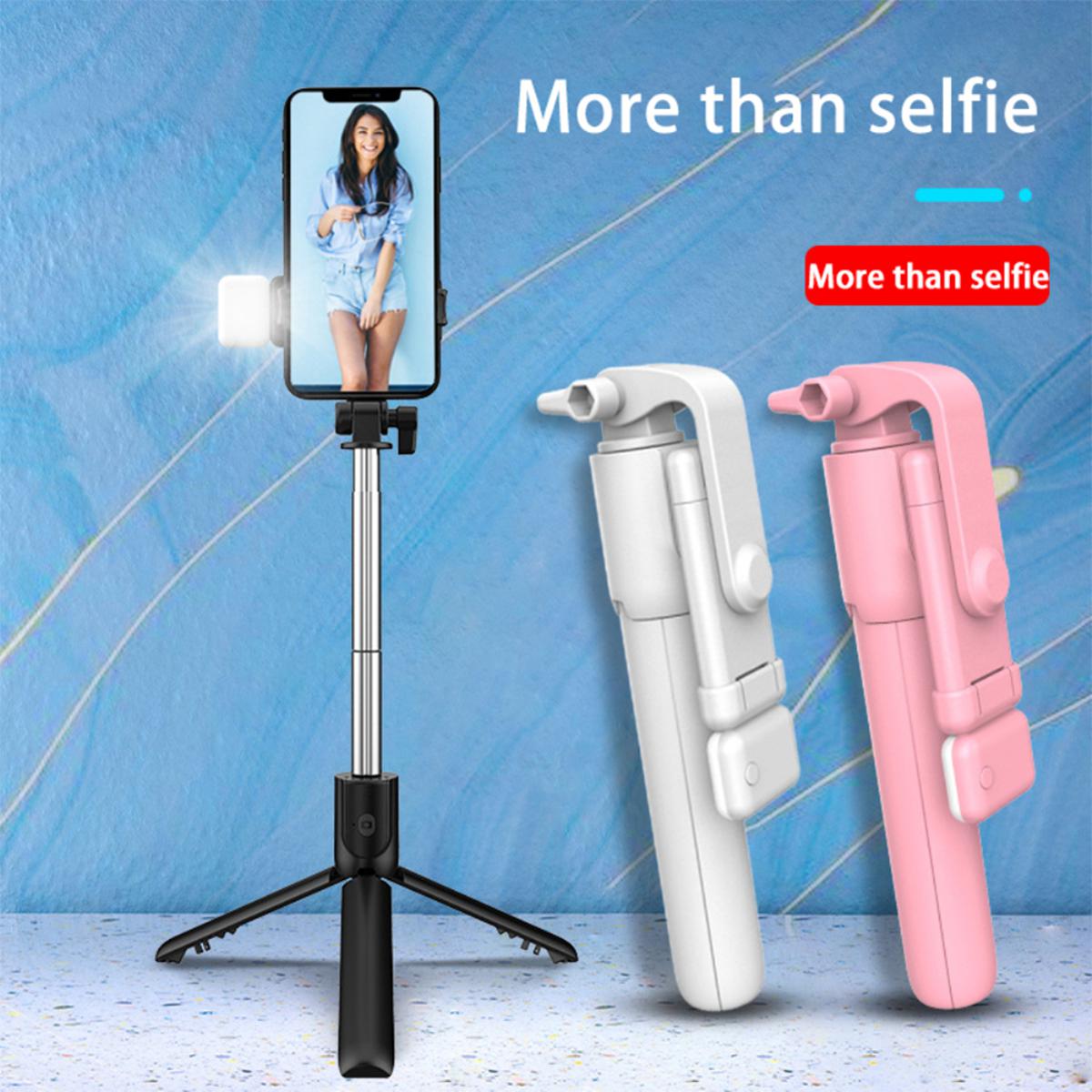 R1S 3 in 1 Bluetooth Remote Control Tripod with LED light  Selfie Stick. 