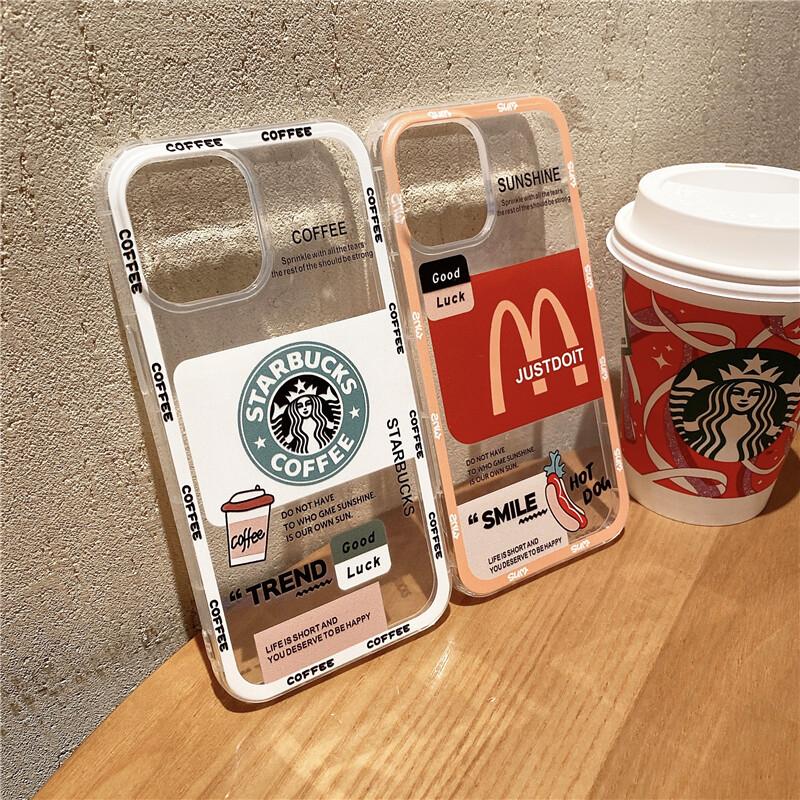 For Tecno Spark 20 Pro Case Cartoon Hamburger Coffee Pattern TPU Soft Fashion Shockproof Transparent For Tecno Spark 20 / Spark 20C Back Cover. 