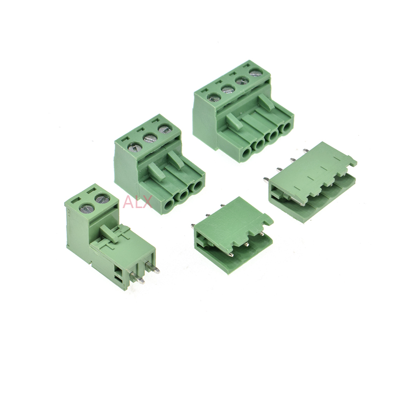 10SETS 2EDG 2/3/4/5/6/7/8/9 pin screw terminal block connectol r 5.08MM pitch PLUG + Straight PIN HEADER SOCKET for 2p 3p 4p. 
