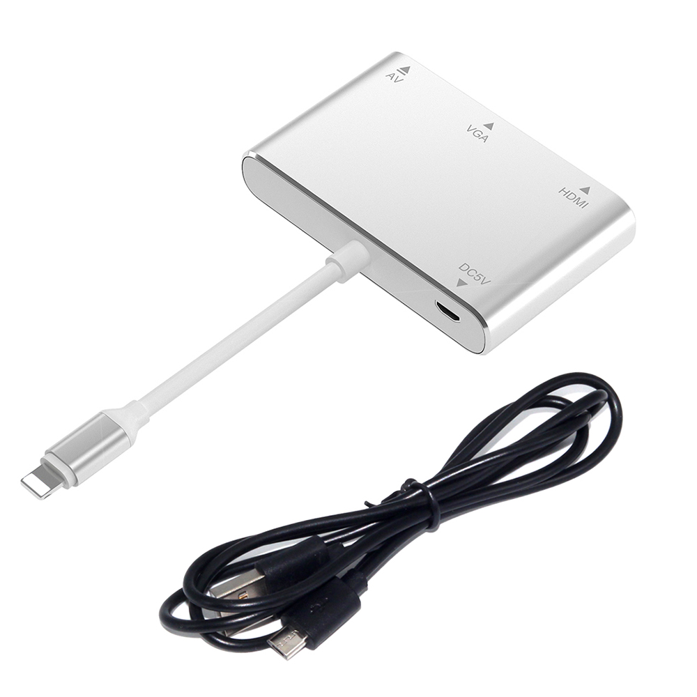 Converter for Lightning to HDMI/ VGA/AV Audio TV Adapter Converter Compatible for iPhone/for iPad/for iPod touch. 