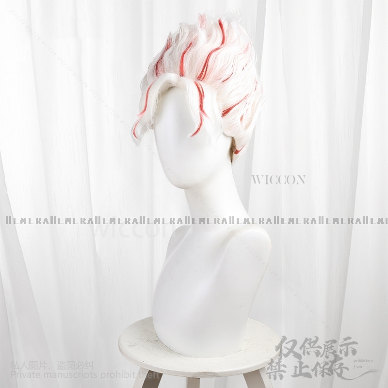 Anime Dandadan Okarun Ken Takakura Cosplay New Costume Wigs Cos Red White Short Hair Halloween Christmas Party For Women Men. 