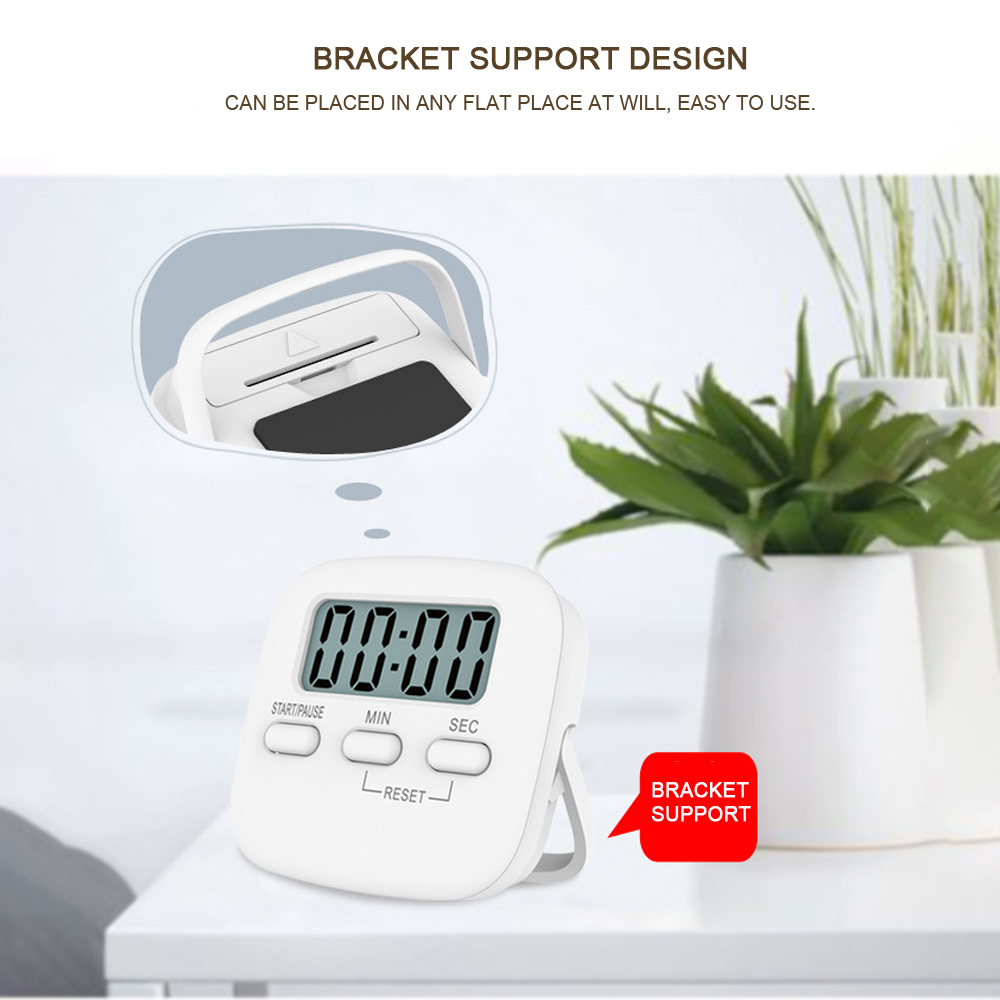Portable Digital Kitchen Timer Magnetic Cooking Countdown Alarm with LCD Screen Stand for Study Sports Cooking Gaming Office. 