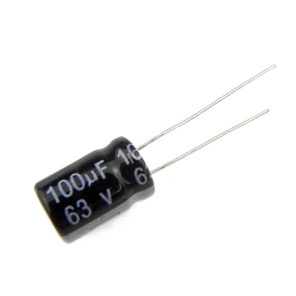10Pcs- 100uF 63V Capacitor RADIAL Electrolytic Capacitor 100uF Capacitor 63V 100uF Radial Polarized Aluminum Electrolytic Capacitors 2 Pin Leads Connections Leg. 