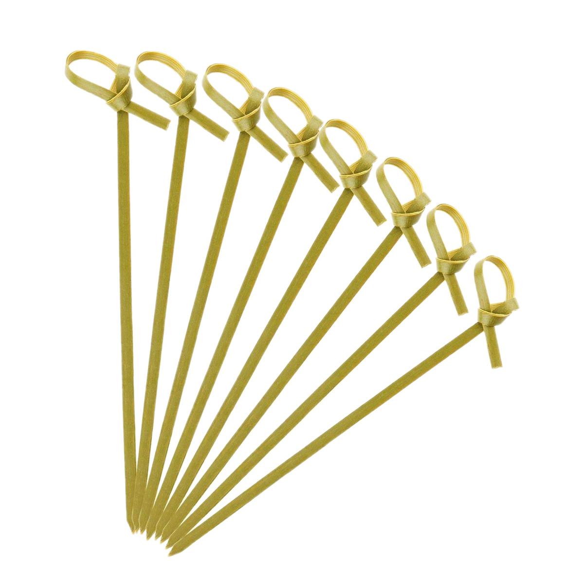 300 Knotted Bamboo Skewers Cocktail Sticks Party Tableware Cocktail Toothpicks(null).