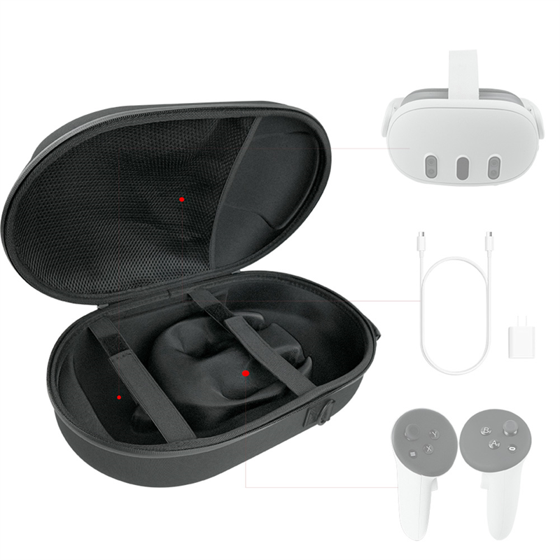 VR Carrying Case for Oculus Quest 3 Portable Storage Bag Handlebar Suitcase for Meta Quest 3 Travel Box VR Replacement Parts. 