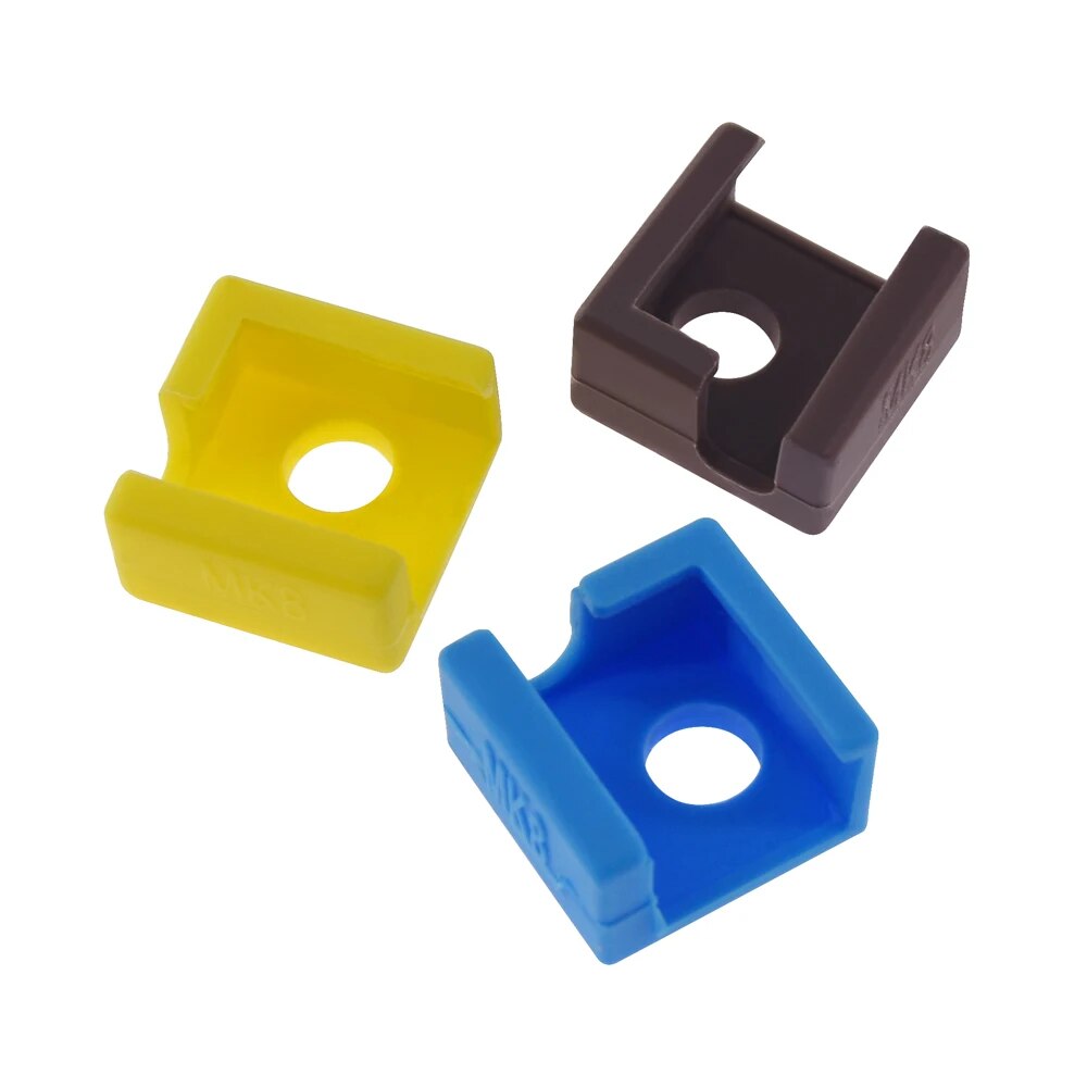 3D Printer MK8 Protective Silicone Sock Cover Case for Heater Block of Creality CR10 CR-10S S4 S5 Anet A8 MK7/MK8/MK9 Hotend. 