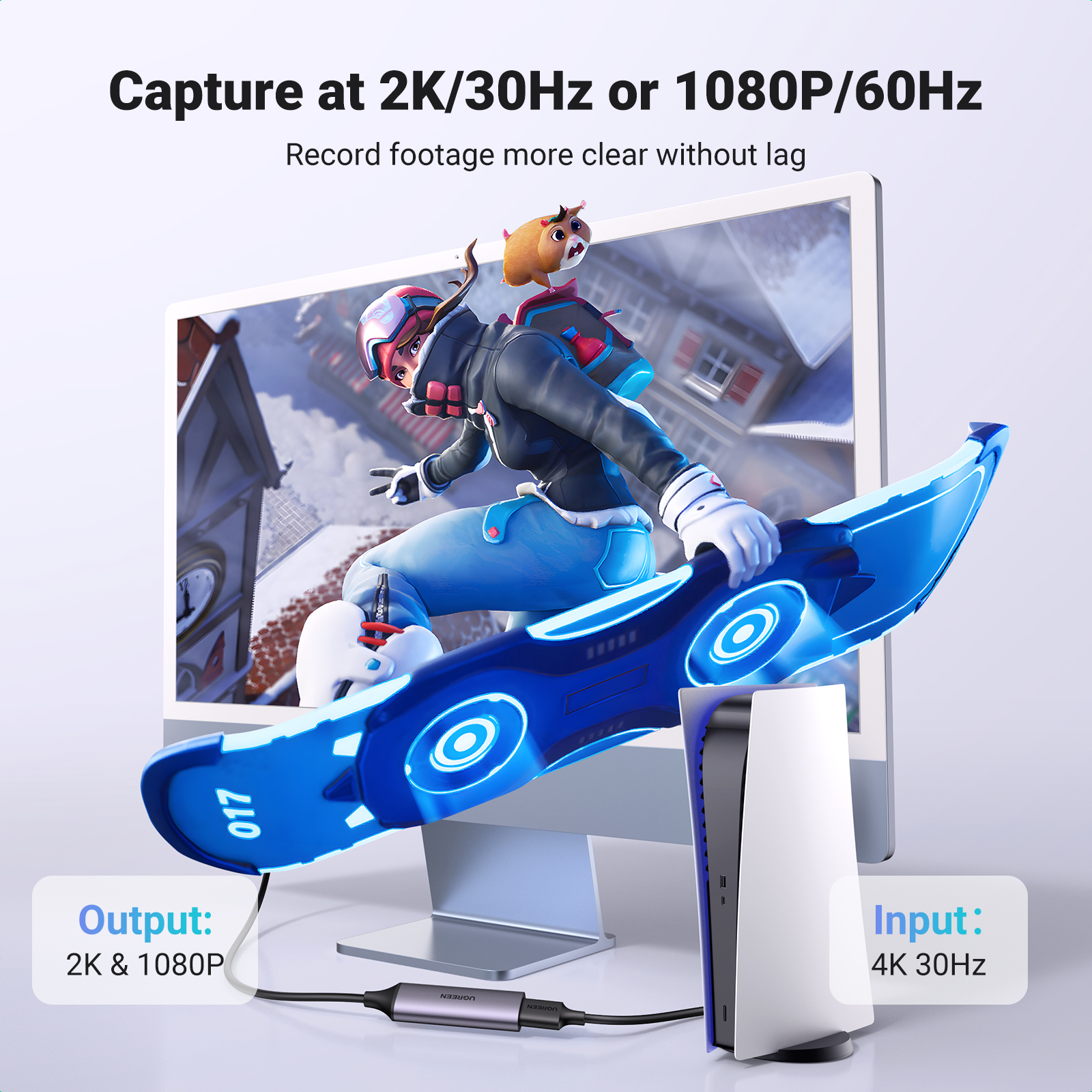 UGREEN Video Capture Card HDMI to USB Type C Capture 1080P 60FPS 4K Stream Record Audio Game Thunderbolt 4 for PS5 Xbox TV Stick iPad Pro Mac PC. 