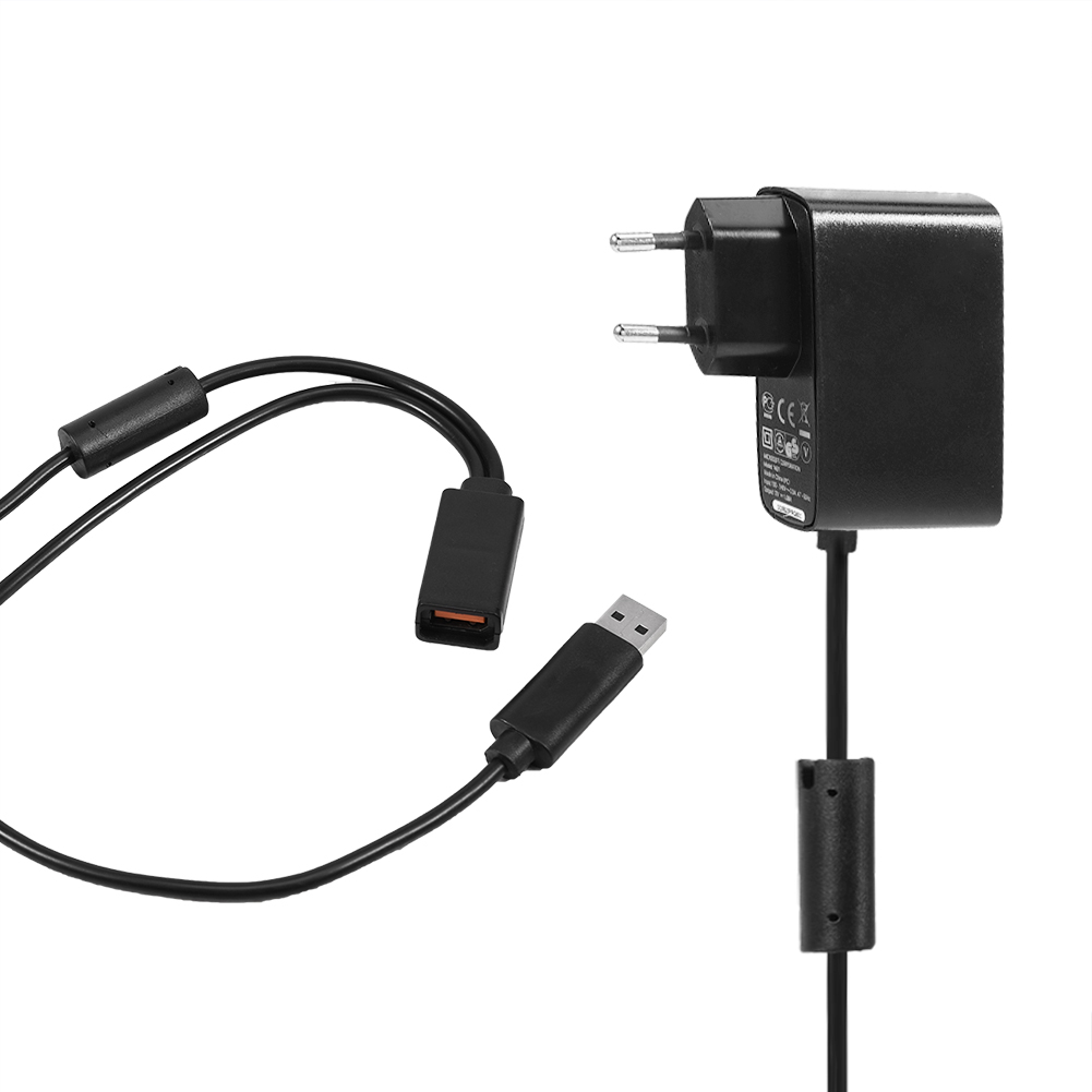 USB Power Supply Cable Adapter for Microsoft Xbox 360 Kinect Sensor Charger with US/ EU Plug a Great Replacement your Lost. 