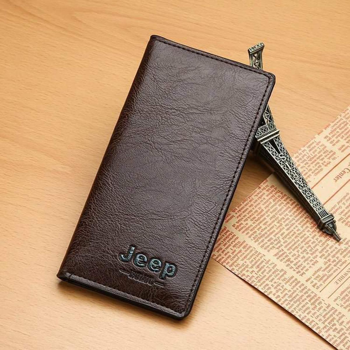 Jeep chocolate High quality Artificial Leather Long wallet for men - Wallet For Men