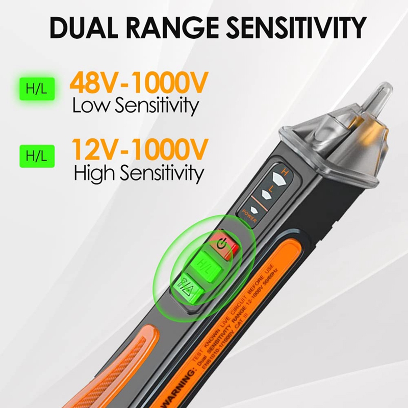 Non-Contact Voltage Test Pen Dual Range Voltage Tester 12V/48V-1000V. 