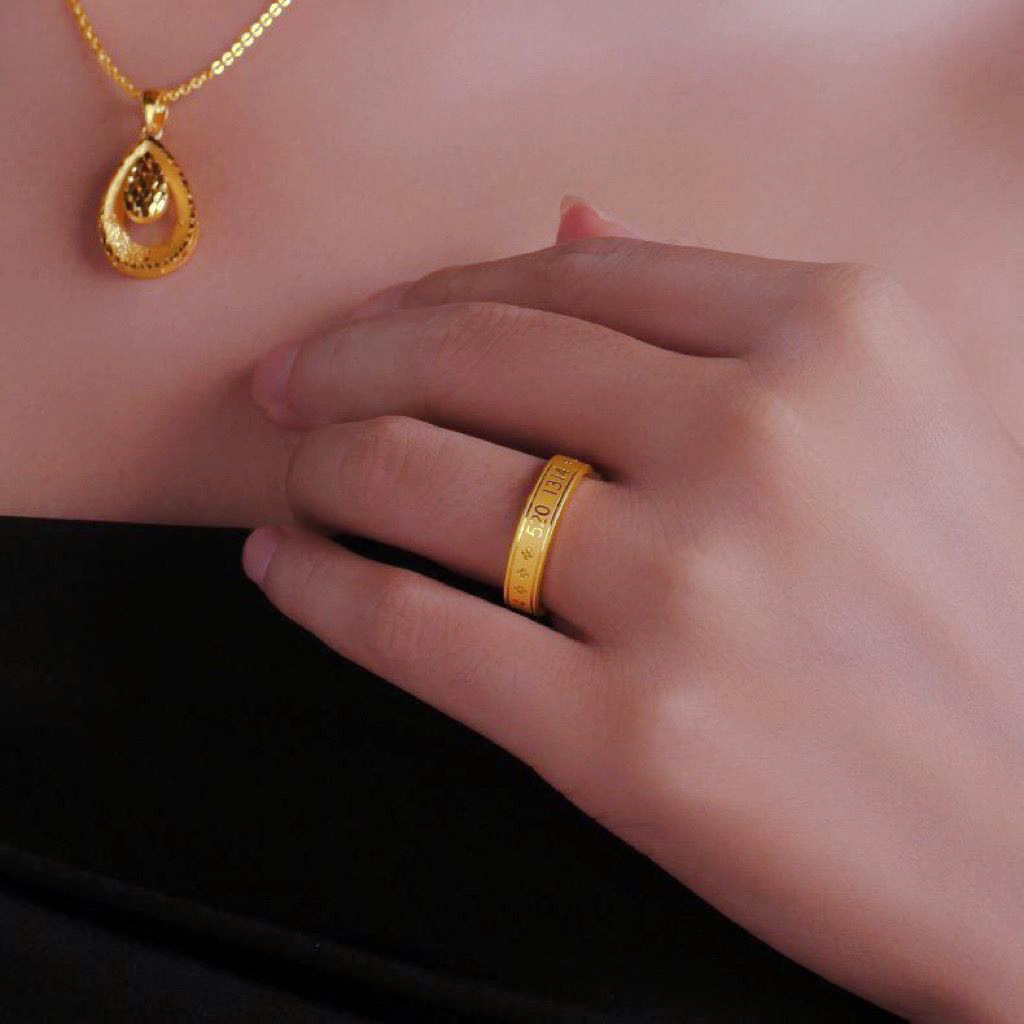 520 1314 plain circle inherited golden ancient titanium steel ring ring for women niche non-fading national style couple ring for men