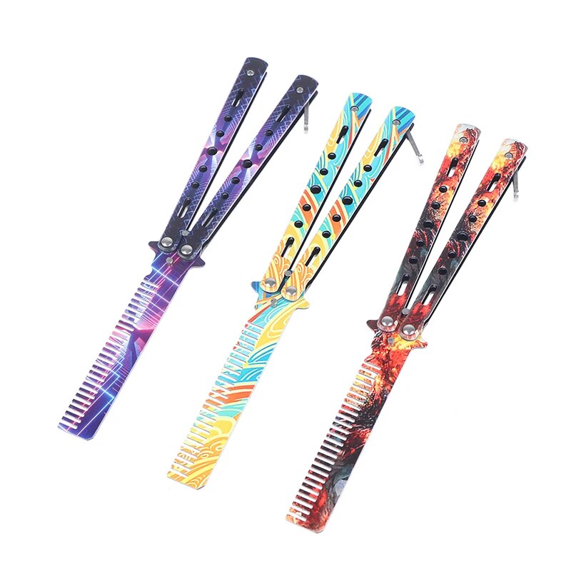 Skull Pattern Foldable Practice Training Comb Hair Accessories Butterfly Comb. 