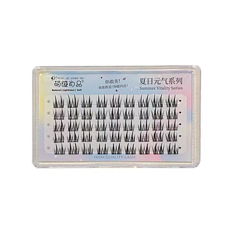 Cute Eyelash Fashion Lazy Wide Stem Double Pointed Wheat False Eyelashes Natural Thick Single Cluster Split Cartoon Barbie Eyelashes. 