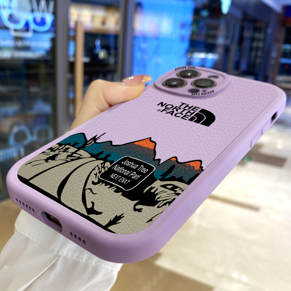 For iPhone 6/6S Slim Skin Feeling Cartoon Simple Scenery Leather Back Casing Soft Silicone PU Leather Cover Phone Case. 