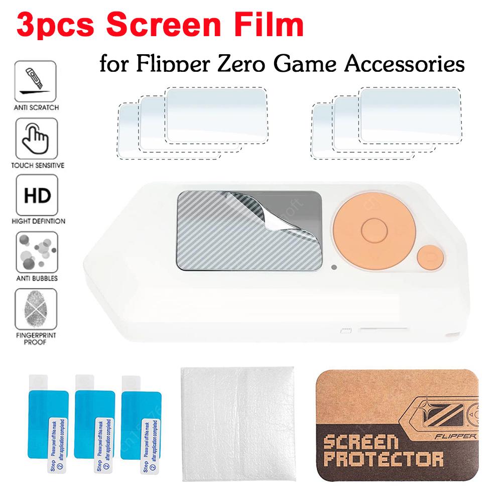 For Flipper Zero 3pcs Game Console Screen Protector Anti Fingerprint Screen Film Guard Anti-Scrach Anti-Glare Transparent