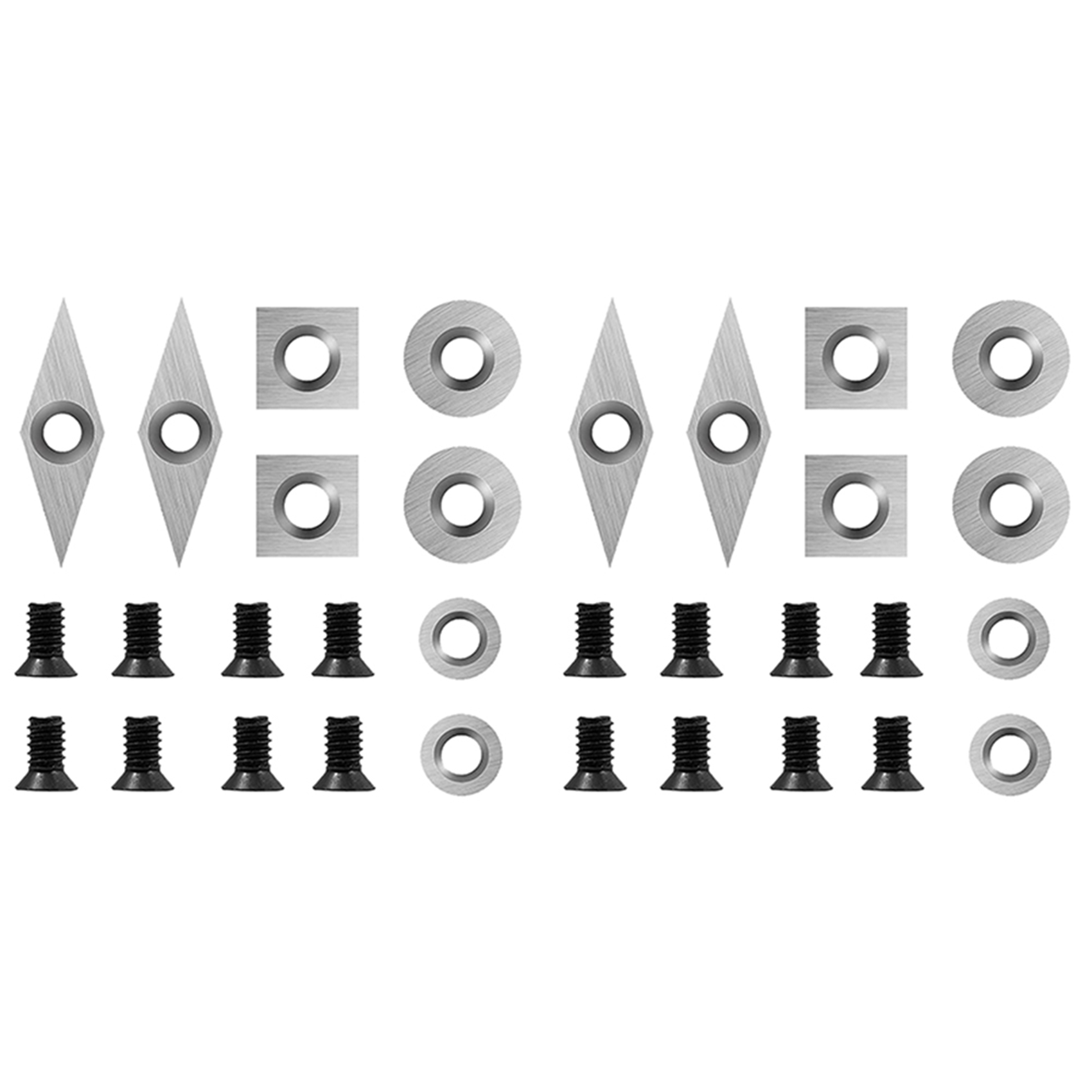 16Pcs Carbide Turning Tools Replacement Cutter Wood Lathe Tools Inserts Include with 16Pcs Screws