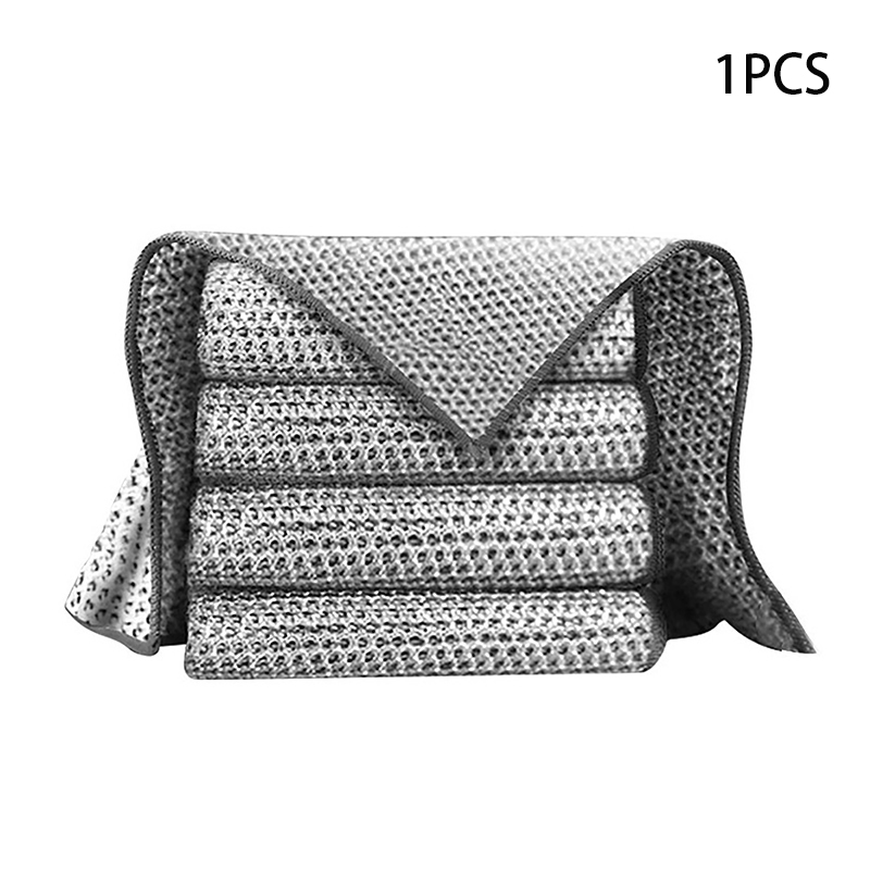 1/5/10pcs Magic Cleaning Cloth Thicken Double Layer Steel Wire Rags Non-stick Oil Dishcloth Towel Kitchen Dish Pot Cleaning Tool