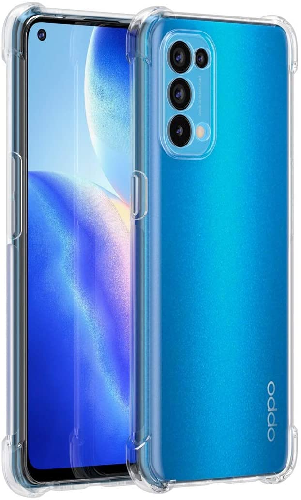 For OPPO Find X3 Lite 5G Phone Case Transparent Soft Gel TPU Reinforced Corners Cushion Bumper Shockproof Drop Protection Case Cover. 