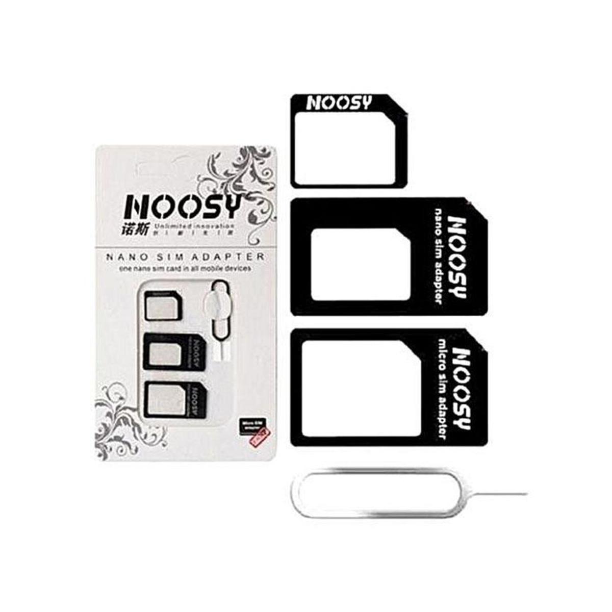 4 in 1 Noosy Micro Nano Sim Card Adapter - Black