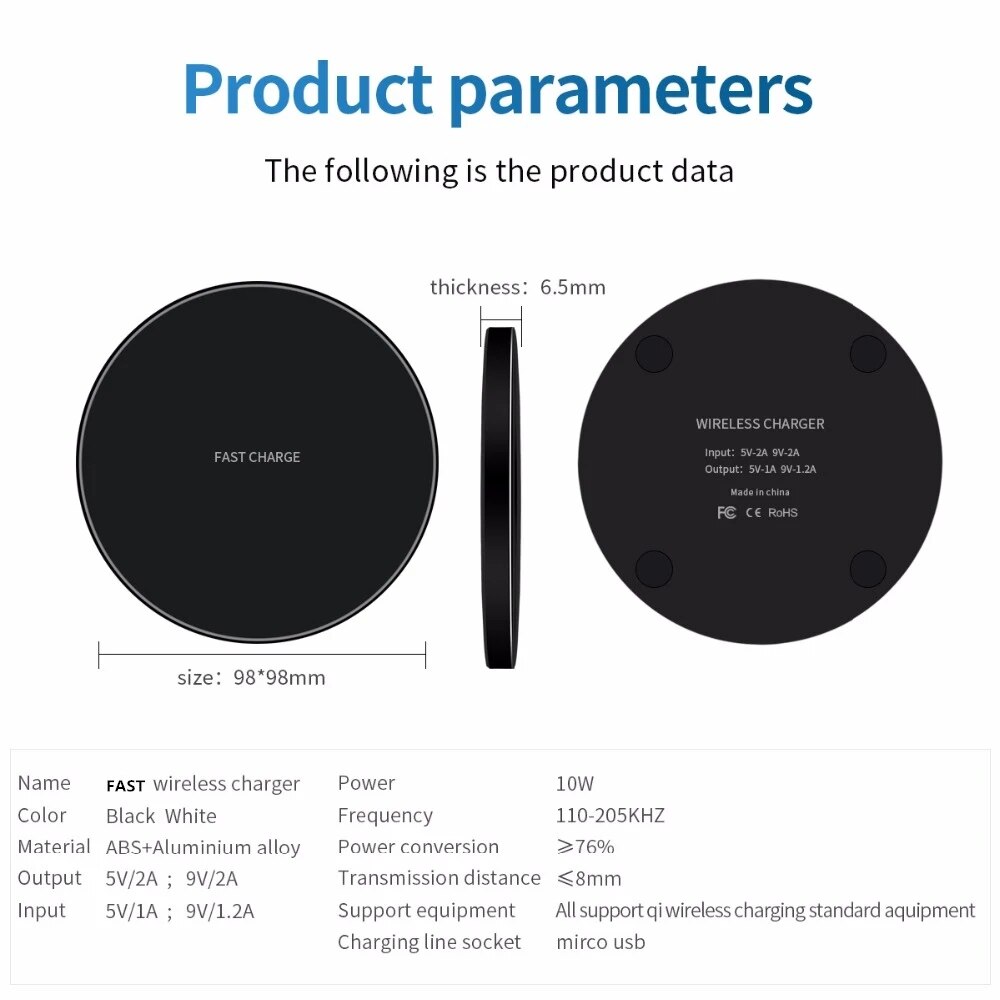 30W Fast Wireless Charger For Samsung Galaxy S9/S20 S8 Note 9 USB Qi Charging Pad for iPhone 12 11 XS Max XR X 8 Huawei P30 Pro. 