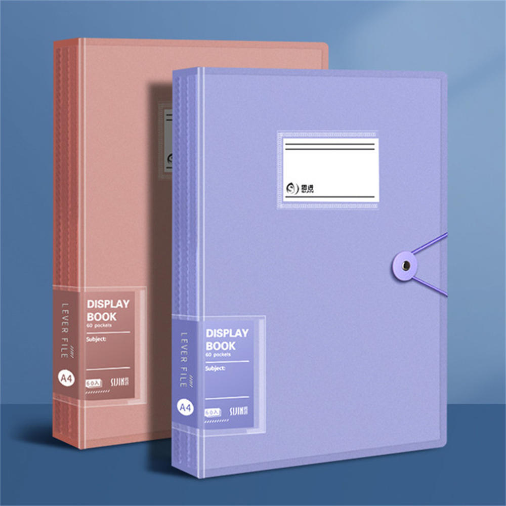 A4 File Folder Display Book Transparent Insert Paper Document Organizer Bag Office Supplies Stationery