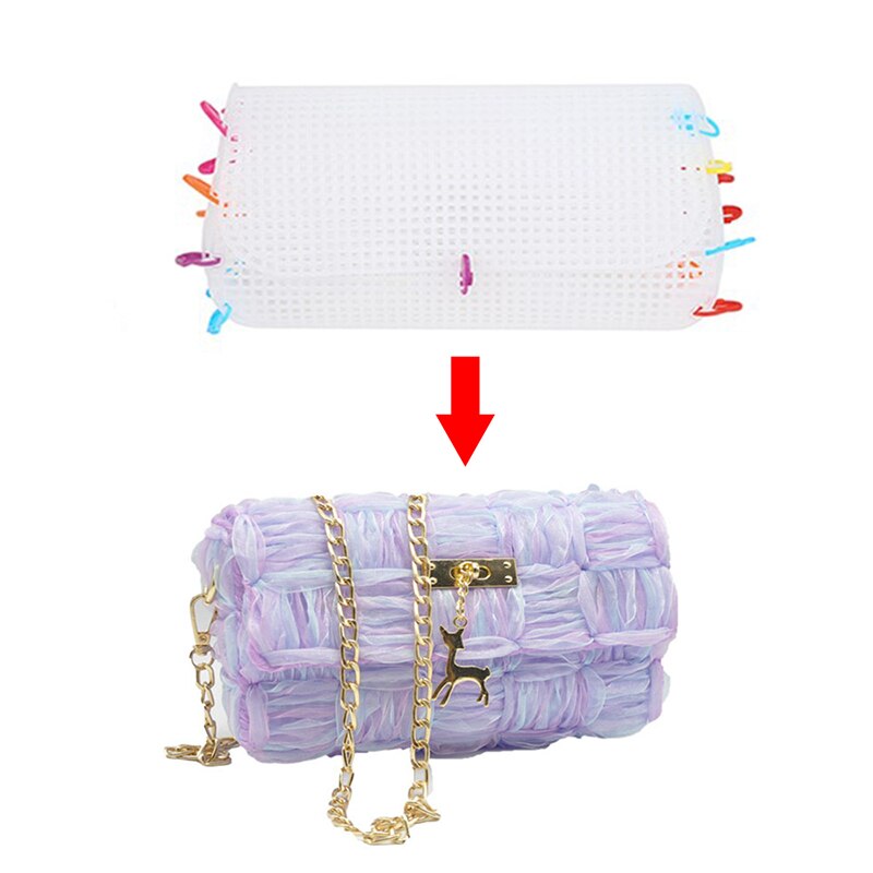 Creative DIY Purse Plastic Frame Bag Making Transprant Grid Shaping Sheet Cross Stitch Woven Mesh Plastic Canvas Sheet S/M/L. 