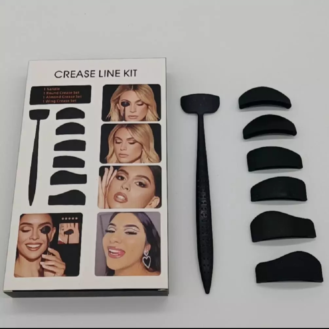 6 In 1 Siliconen Glamup Gemakkelijk Kreukt Lijn Kit Oogschaduw Borstel Make Up Eye Applicator eyeliner Stencil. 