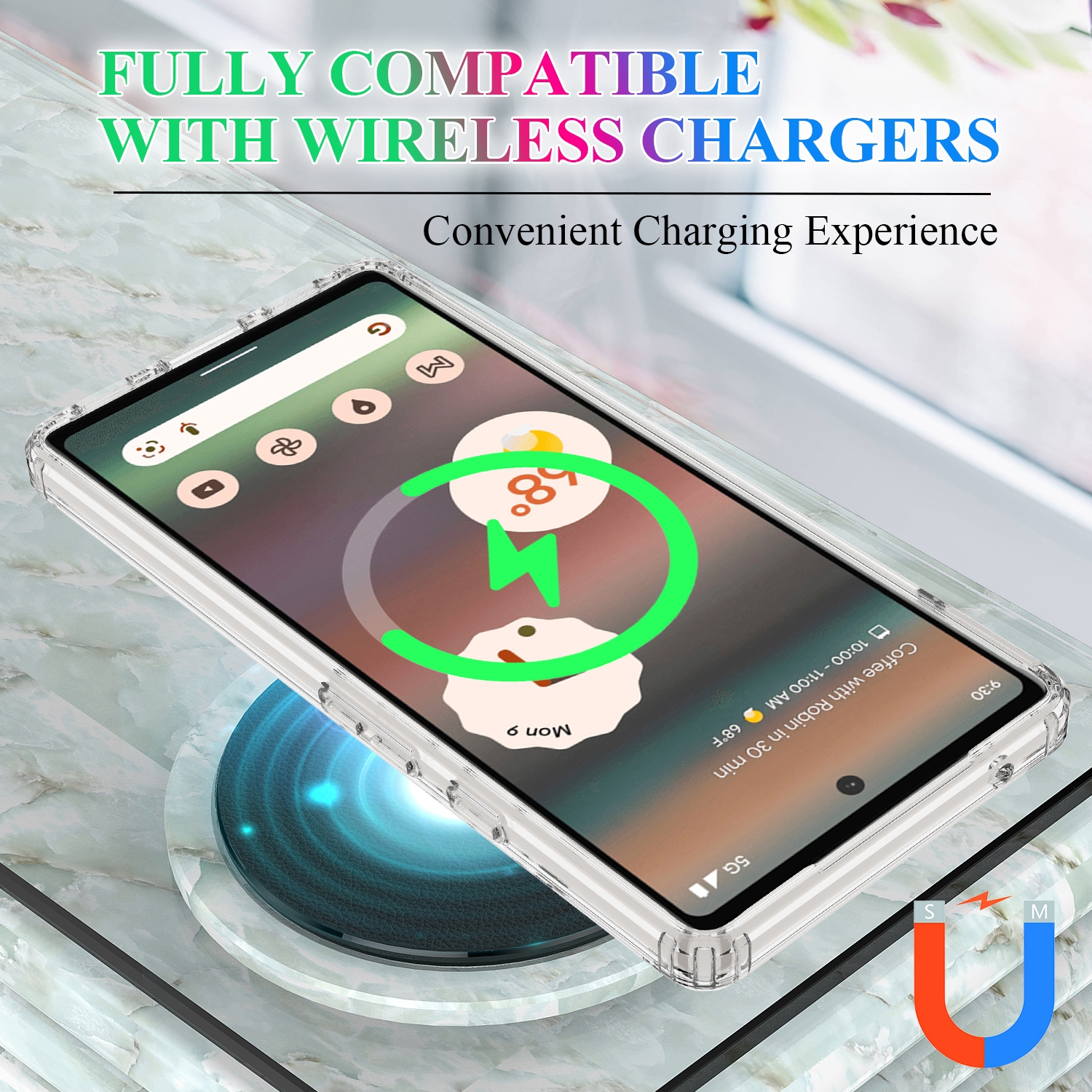 MagSafe Clear Acrylic PC Hybrid TPU Phone Case For Google Pixel 8 Pro/Google Pixel 7/Google Pixel 7a/Google Pixel 6a/Google Pixel 7 Pro/Google Pixel 8. 