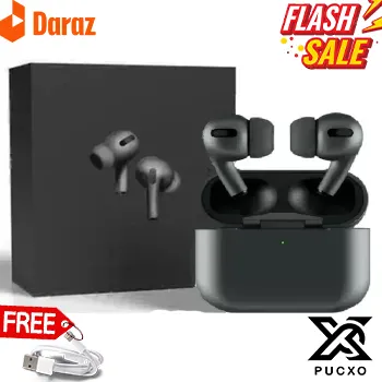 Special AirPods Pro 2nd Generation TWS Black   Edition With High Base & Long Battery Wireless Bluetooth Earbuds  By Pucko Gadget