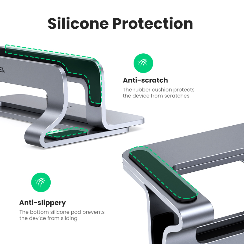 UGREEN Vertical Laptop Stand Holder Foldable Aluminum Notebook Stand Laptop Tablet Stand Support For Macbook Air Pro PC 17 inch. 