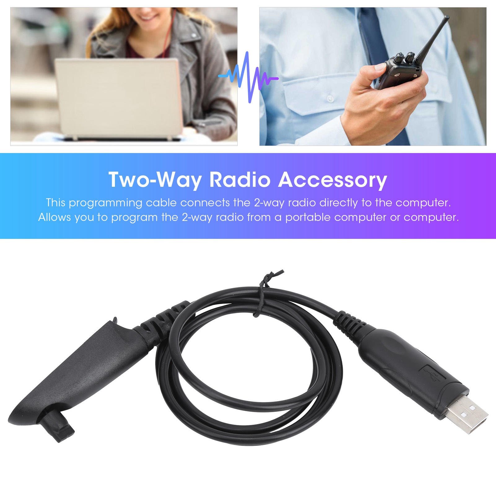 USB Programming Cable 2 Way Radio Wire With Software For Motorola HT750 HT1250. 