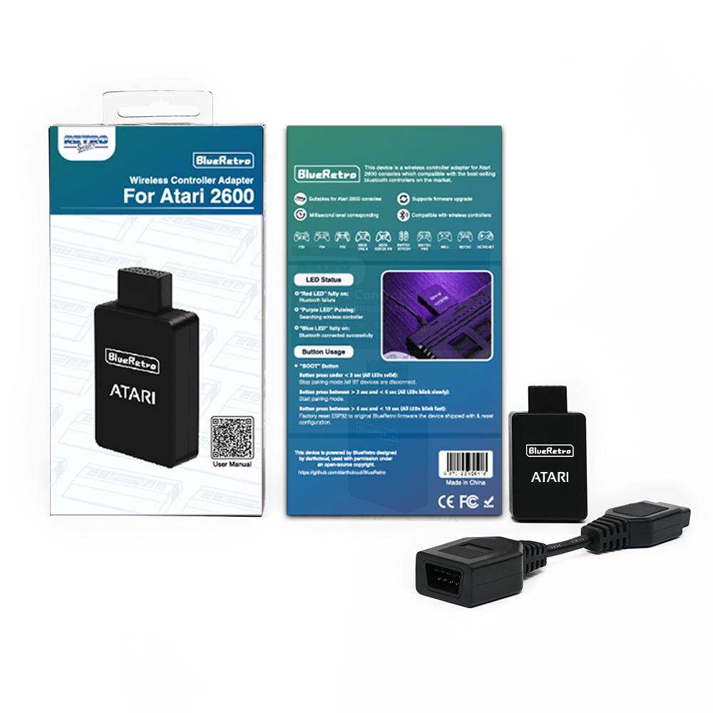 RetroScaler BlueRetro Wireless Game Controllers Adapter for Atari 2600 console to PS3 PS5 8itdo Xbox One S Wireless Controllers