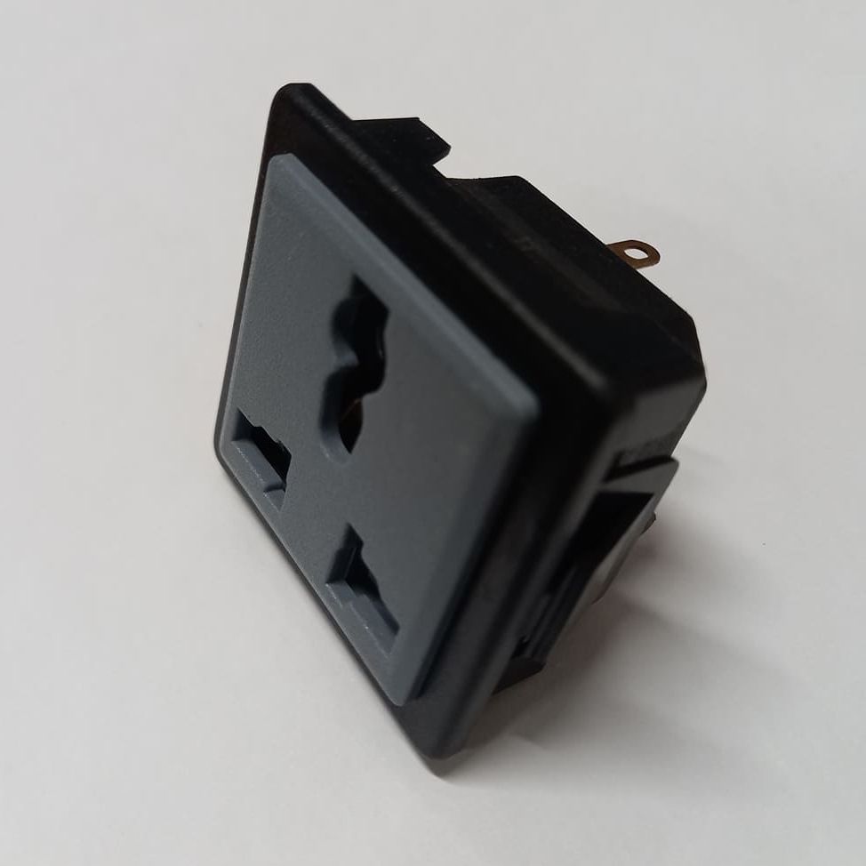 BLACK IPS Socket 3 Pin Panel Mount AC 220V IPS 3 Pin Socket For IPS Power Socket UPS Socket 3 Pin Leads Adapters - Multi Plug - Multi Plug. 
