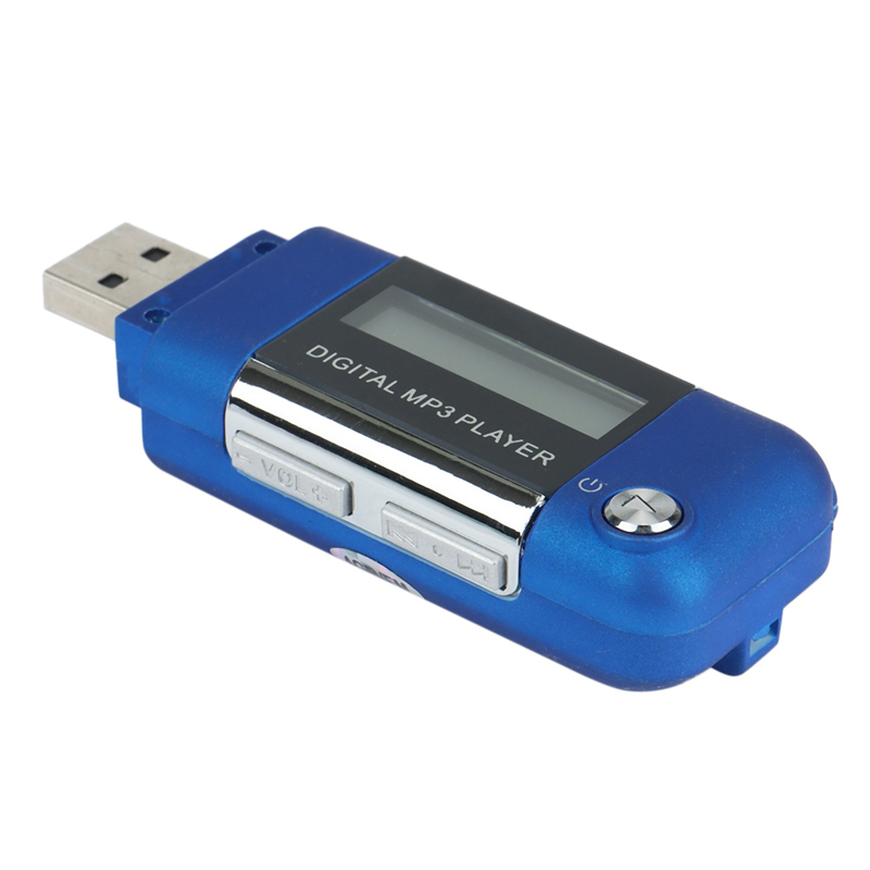 10X Mp3 Player 4GB U Disk Music Player Supports Replaceable AAA Battery, Recording (Blue). 
