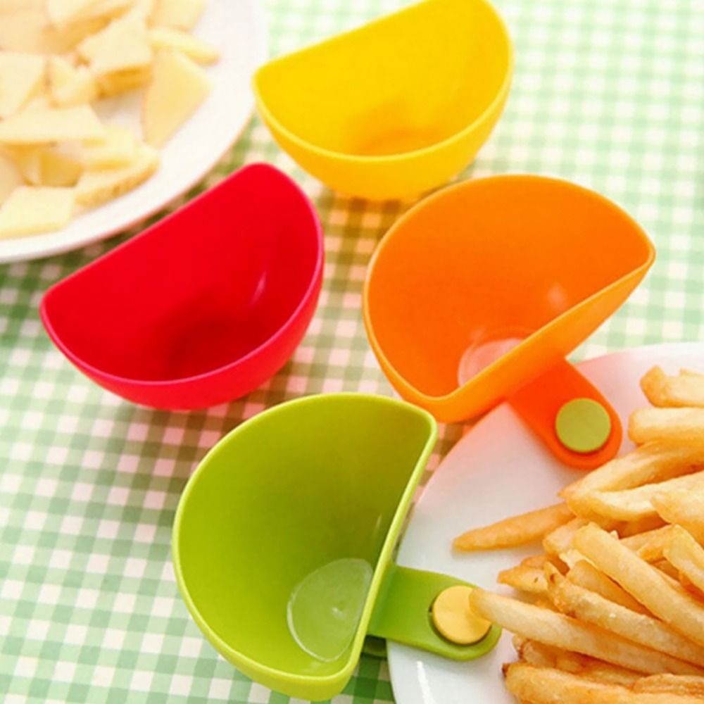JCZX 4Pcs Creative For Dinner Plate Dip Holders Clip-on Bowl Sauce Holder Sauce Grab Dip Clip Bowls Sauce Dip Container. 