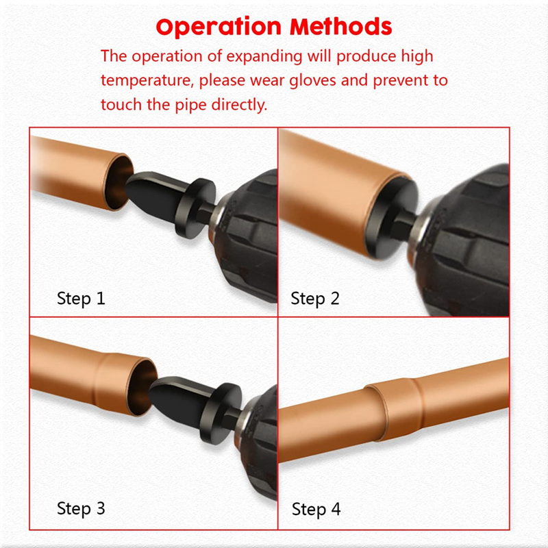 7Piece Black Steel Manual Copper Pipe Swaging Tool Drill Bit 6Pcs Pipe Expander Drill Bit 5 in 1 Air Conditioner Copper Pipe Expander. 