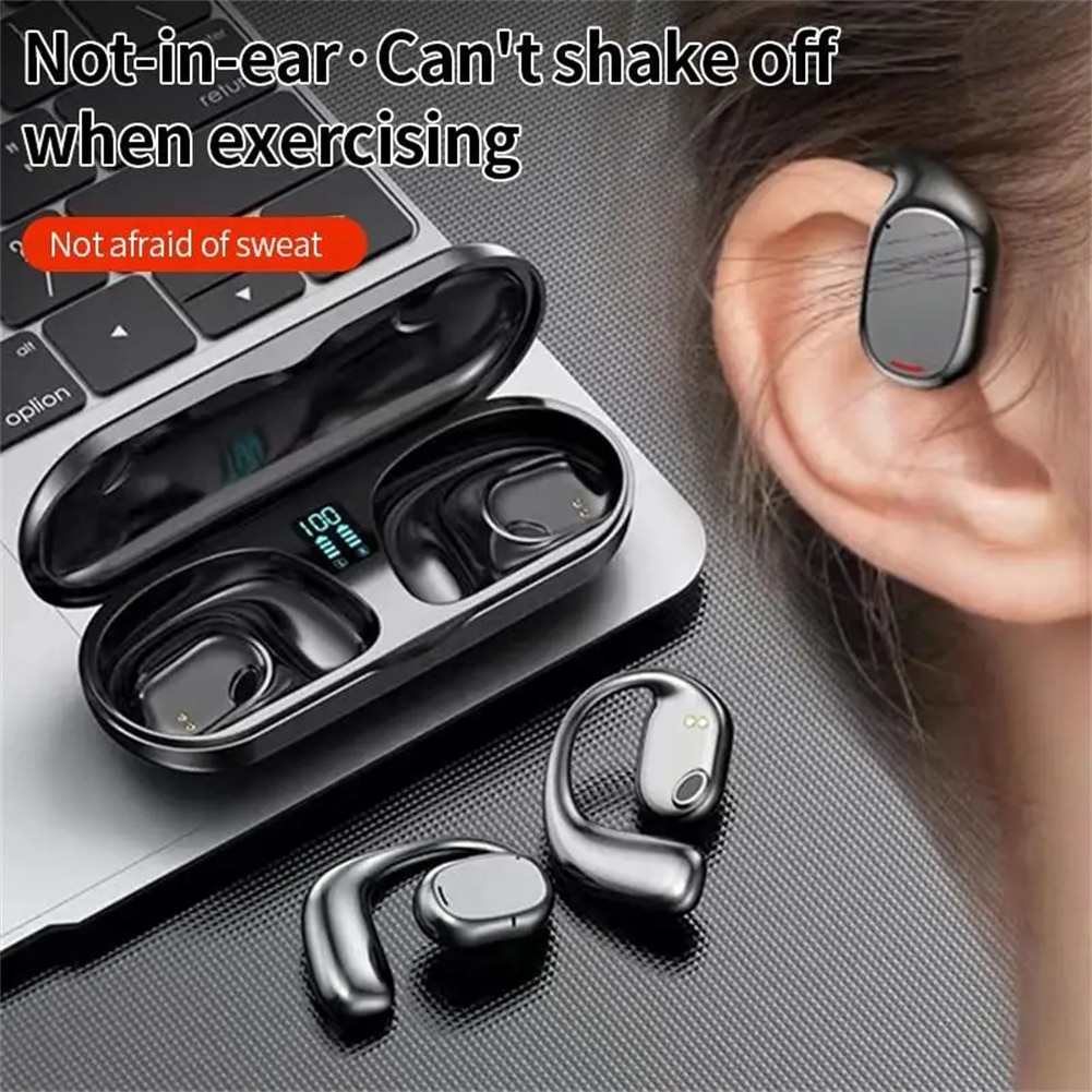 JS270 Wireless Headphones Bone Conduction Waterproof Open Ear Hanging Earbuds Noise Canceling Stereo Bluetooth 5.3 Earphone. 