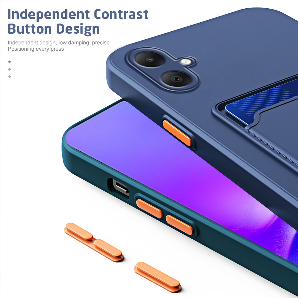 For Samsung Galaxy A05 Invisible Card Holder Back Cover For SamsungA05 GalaxyA05 Wallet Card Slot Soft Silicone Case Camera Shockproof Shell. 