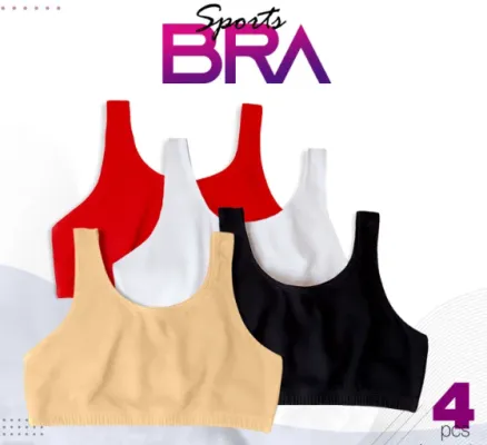 4Pieces Color set Semis Bra Genji For Womens And Girls / Comfortable Air Bra  For Ladies / Gym Bra For Girls / Women Bra