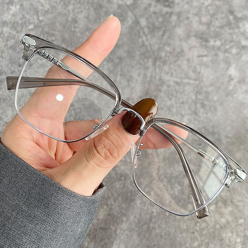 Anti-blue light myopia glasses female american retro sven scum ins wind forest small fresh half-rim glasses frame