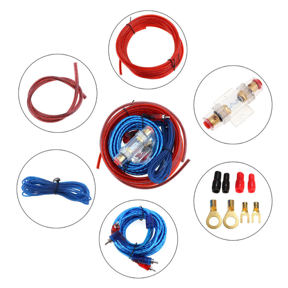 1500W Audio Speakers Wiring Kit 8GA Car Subwoofer Cable 18GA Subwoofer Speaker Line for Car Modification for Auto Vehicle Parts. 