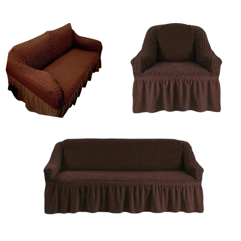 3+2+1=6 Seats Spandex Elastic Coffee-color Sofa Cover Easybazar Bd