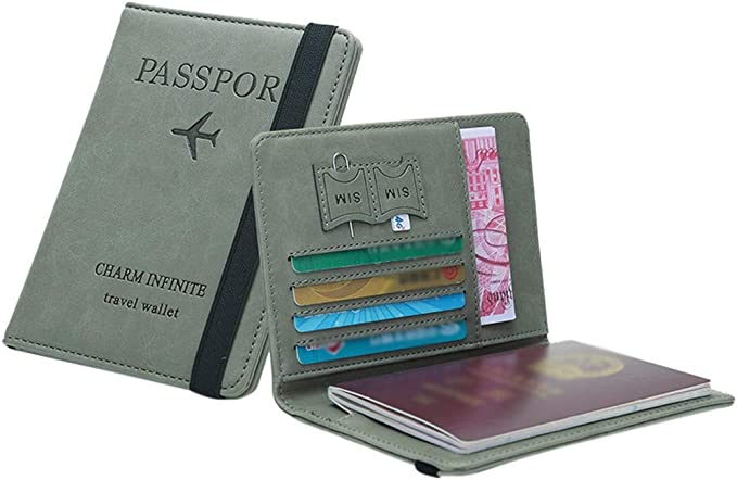 Airelle Digital Goods Multi-Function Creditt Cards Holder Leather Document Package Passporrt Holder Passporrt Bag Wallet Travel Cover. 