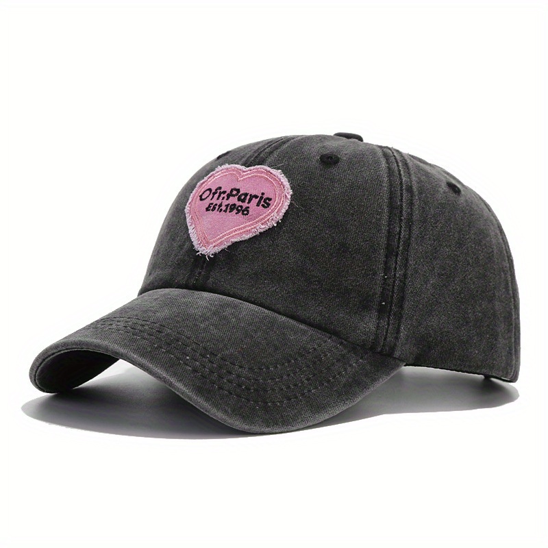 Embroidery Letter Baseball Cap Summer Fashion Sun Cap Solid Color Hat Love Pink Washable Soft Top Hat