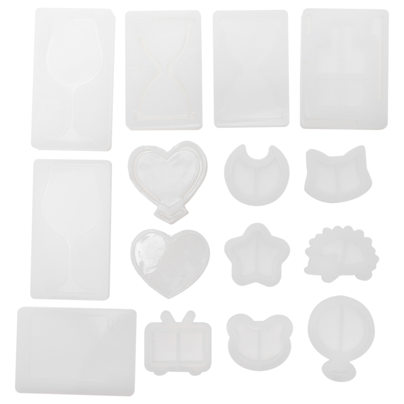 Resin Molds Resin Shaker Mold , with Moon, Heart, Star, Cat Molds,Etc