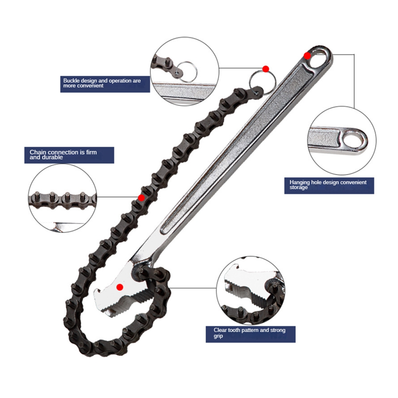 15 Inch Chain Wrench, Chain Pipe Wrench, Chain Pipe Wrench, Pipe Wrench Easy to Use. 