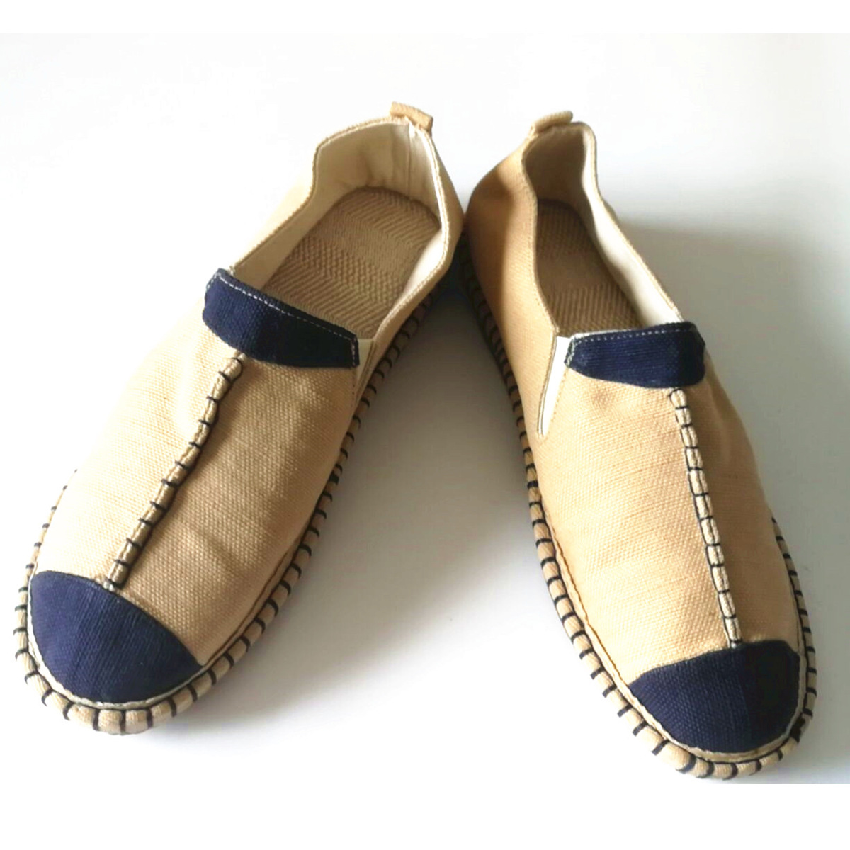Chinese Style Taoist Shoes Embroidered Cotton and Linen Men's Shoes Rubber Sole Retro Chinese Style Linen Shoes Slip-on Lazy Shoes Cotton and Linen Cloth Shoes. 
