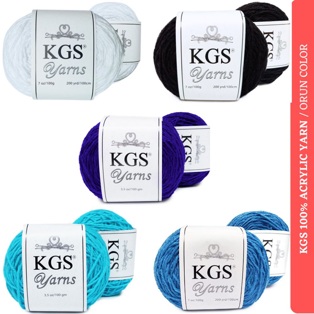 KGS 100% Acrylic Yarn for Crocheting and Knitting | 250 gm Medium 6 Ply | Combo Pack | 5 colors. 