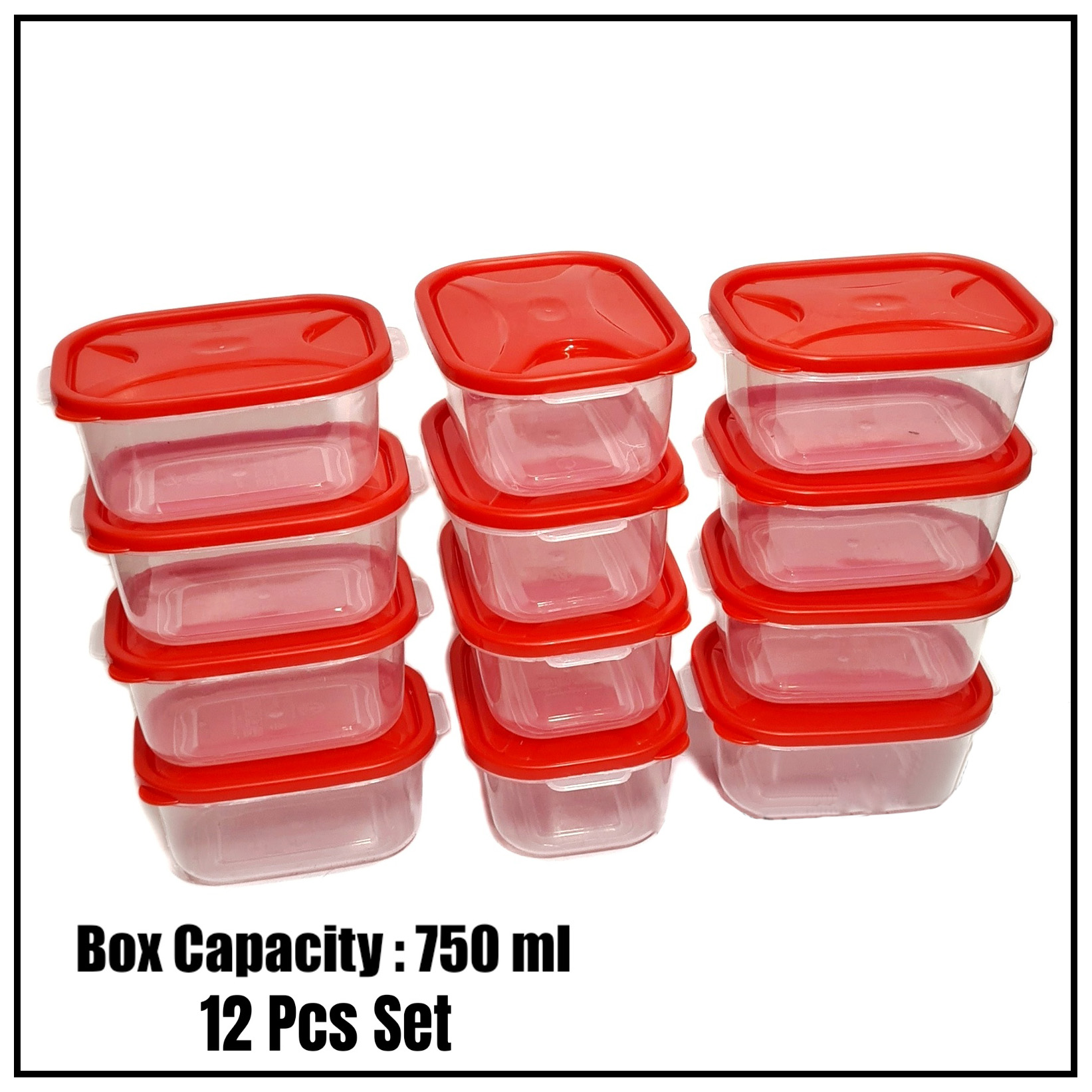 TAJ 12 Piece Combo Set Medium Size Food Storage Box 750 ml. 