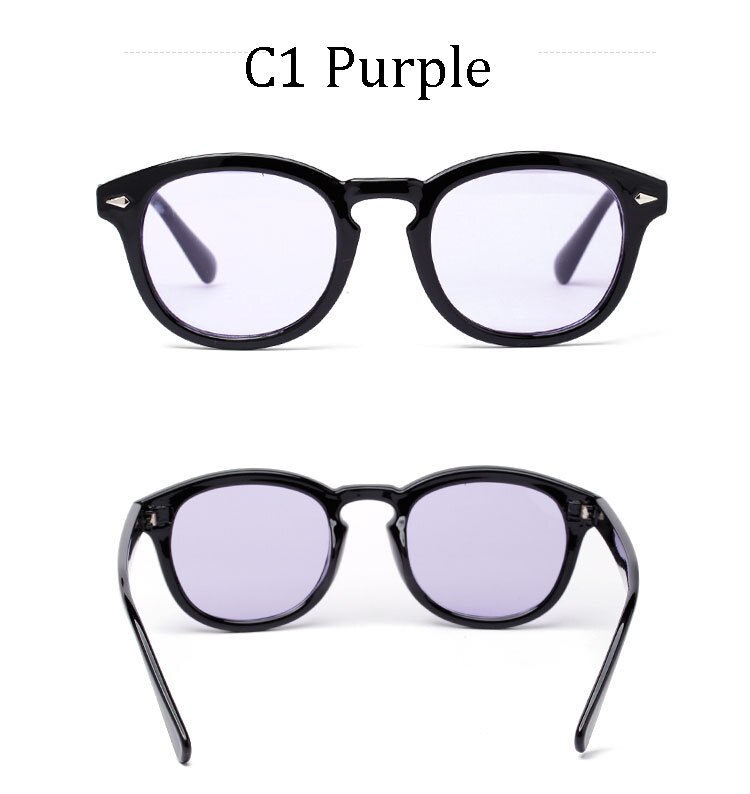 【happy one】1932 C1Fashion Johnny Depp Lemtosh Style Round Sunglasses Transparent Lens Brand Design Show Sun Glasses Oculos De Sol. 